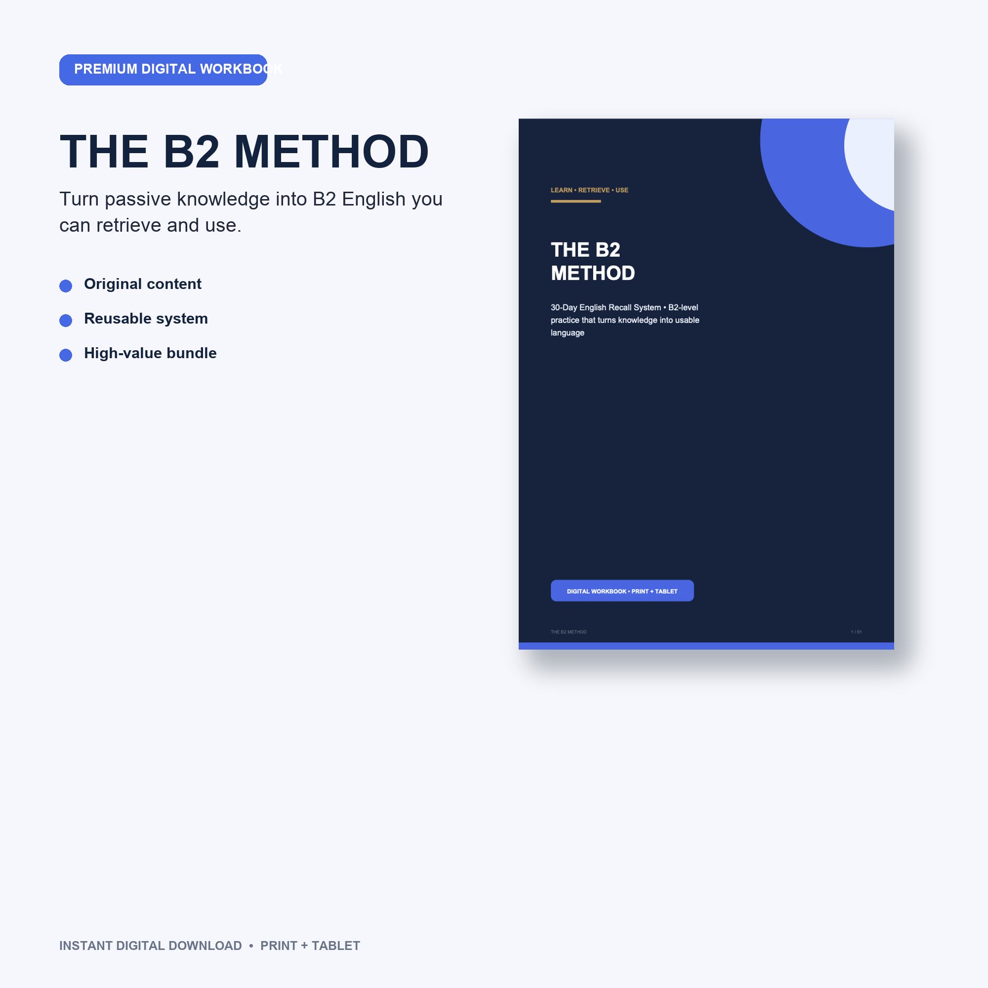 THE B2 METHOD™ — 30-Day English Recall System