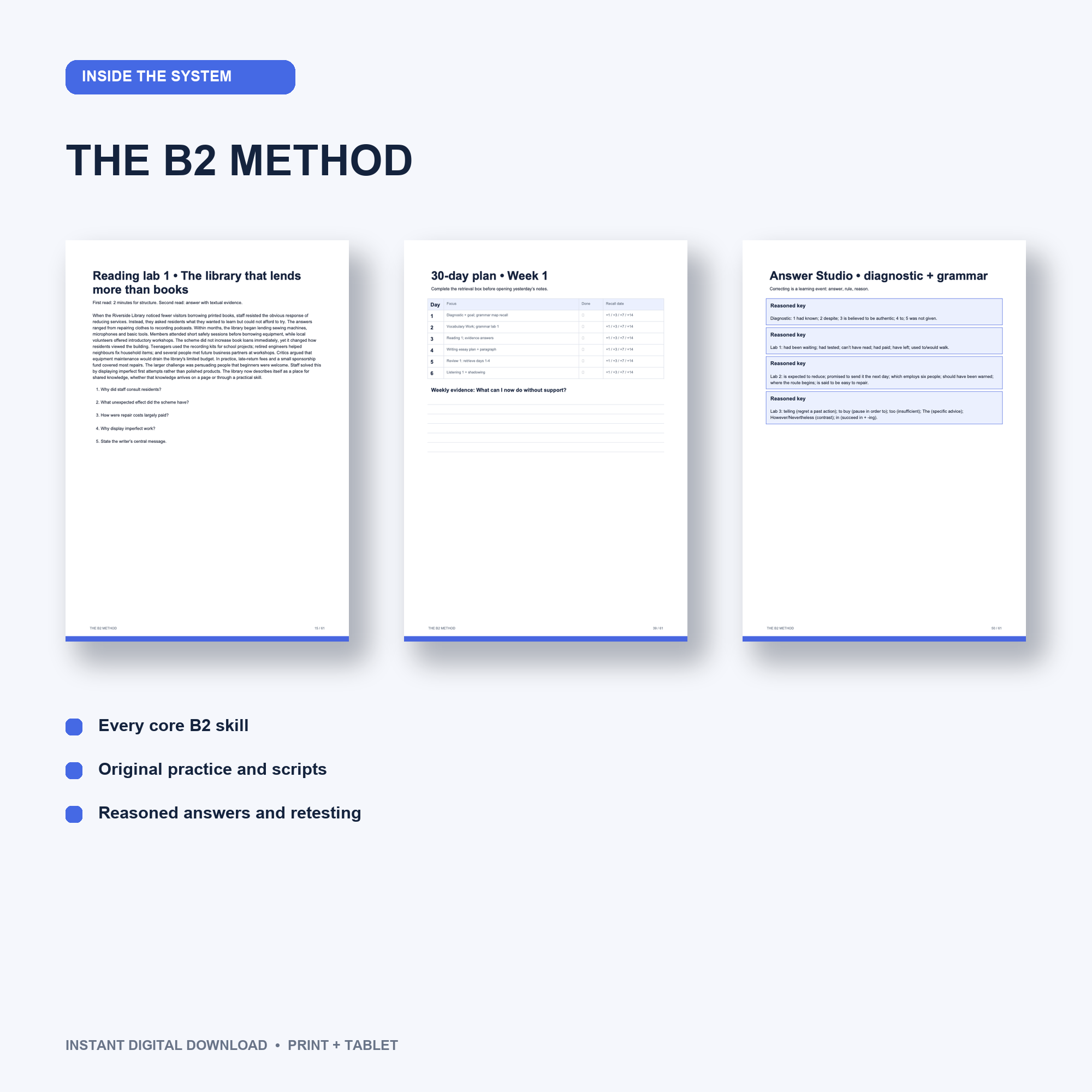 THE B2 METHOD™ — 30-Day English Recall System