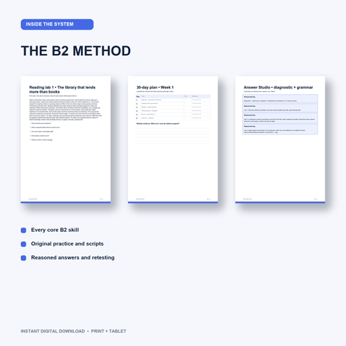 THE B2 METHOD™ — 30-Day English Recall System
