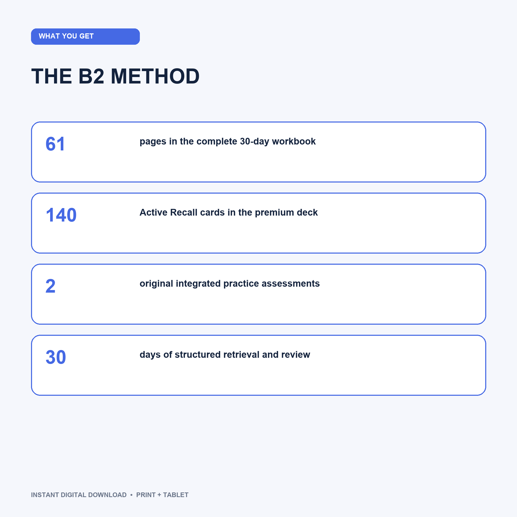 THE B2 METHOD™ — 30-Day English Recall System